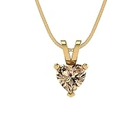 Clara Pucci 0.5 ct Heart Cut Designer Yellow Moissanite Ideal Solitaire Pendant With 16