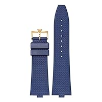 Quick Disassembly Fluororubber Watch Strap for Vacheron Constantin VC Series 4500V 5500V 7900V Convex Interface 7mm Watchband (Color : Blue-Gold, Size : 24-7mm)