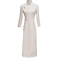 Chinese cheongsam embroidery retro temperament improved dress