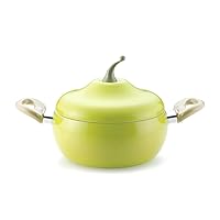 Nonstick Stew Pot Clay Pot with Heat Proof Handles,Enameled Cast Iron Dutch Oven,Pear Shape Casserole with Lid F 2.6l