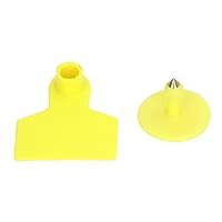 100 Sets Livestock Identification Tags: Yellow Blank Cattle Ear Tags for Farm Animals - and Easy to Apply
