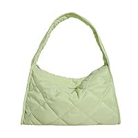 Large Puffy Tote Bag for Women, Puffer Quilted Cotton Padded Shoulder Bag, Down Handbag Y2K Bag
