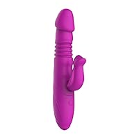 Thrusting Clitoral Rabbit Vibrator with 7 Thrusting Rotation Modes, Fupusy Waterproof G Spot Dildo Vibrator for Vagina Clit Orgasms, Rechargeable Rotating Bunny Vibrator Sex Toy for Women or Couples