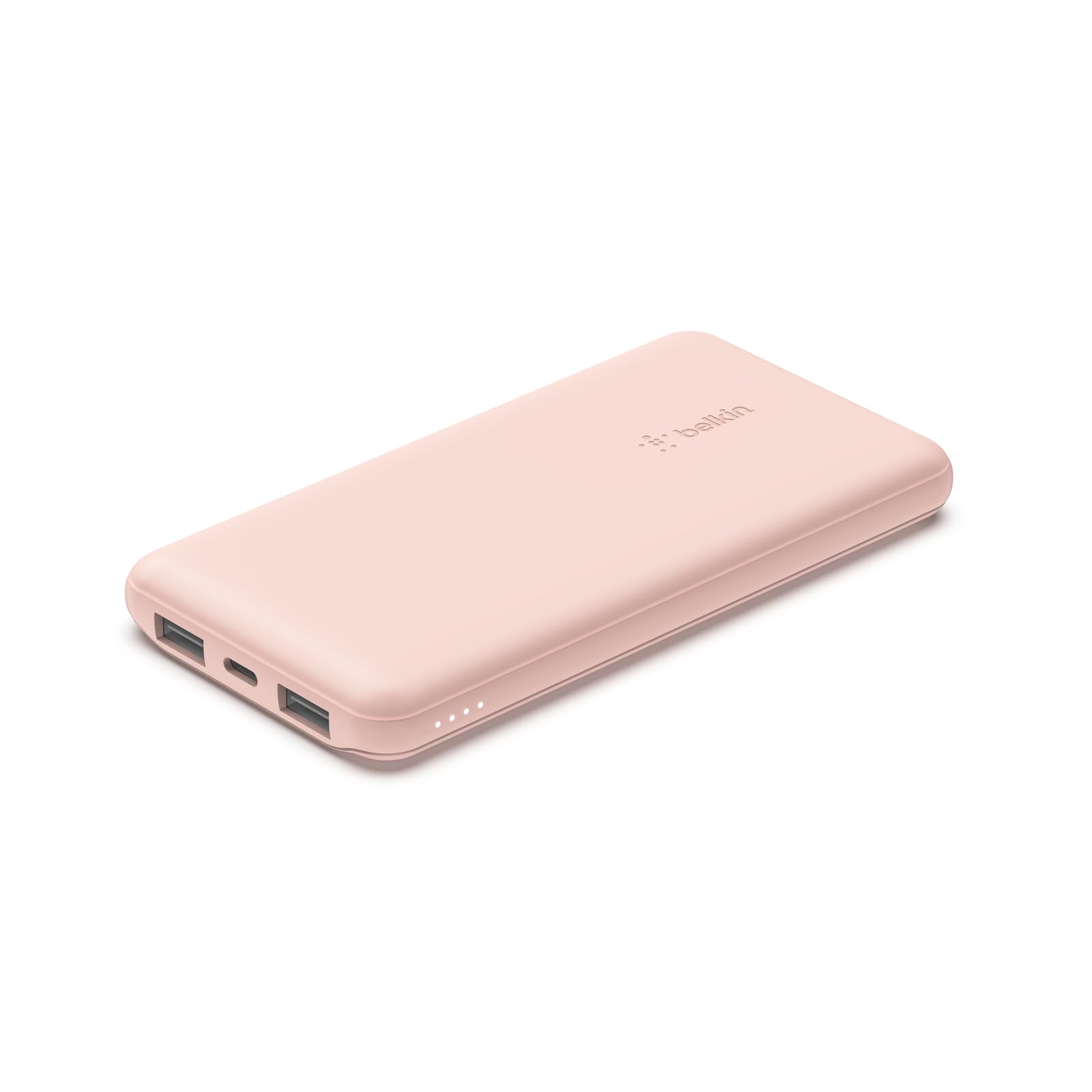Belkin BoostCharge USB-C Portable Charger 10K Power Bank w/ 1 USB-C Port and 2 USB-A Ports & Included USB-C to USB-A Cable for iPhone 15, 15 Plus, 15 Pro, 15 Pro Max, Galaxy S23 & More - Rose Gold