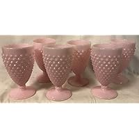 Hobnail Gigi Pattern - Goblet - Crown Tuscan Pink Glass - American Made - Mosser USA (6)