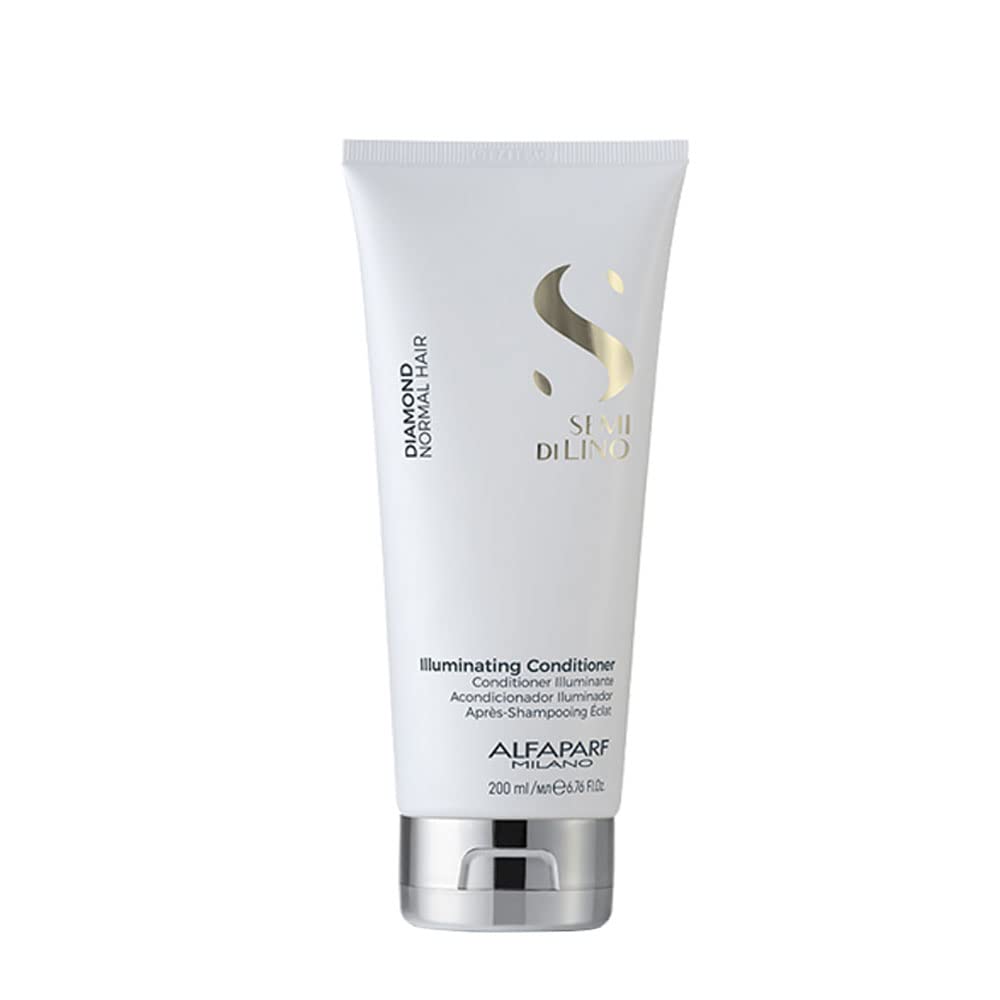 Alfaparf Milano Semi Di Lino Diamond Shine Illuminating Hair Conditioner - Sulfate Free - For Normal Hair - Safe on Color Treated Hair - Paraben and Paraffin Free - Professional Salon Quality