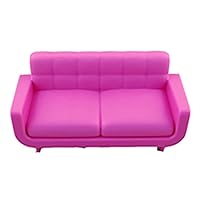 Part for Barbie Dreamhouse Playset GRG93 - Ele Toys Doll Size Pink Plastic Sofa - Couch