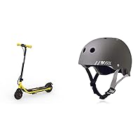 Segway Transformer C8 Kids Electric KickScooter Bumblebee Limited Edition-180W Motor & 80Six Dual Certified Kids Bike, Scooter, and Skateboard Helmet, Grey Matte, Small/Medium - Ages 8+