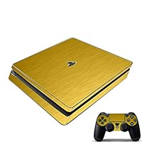 LidStyles Vinyl Protection Skin Kit Decal Sticker Compatible with Sony PS4 Slim (MTS Gold)