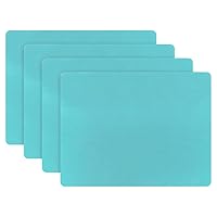 4PCS Thicken Non-Slip Silicone Placemats Cutting Hot Mats Tablemats-Light Blue