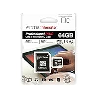 Professional Plus 64GB microSDXC UHS-I U1 Class 10 Flash Memory Card with SD Adapter