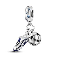 Soccer Shoe Dangle Charm For Bracelet, Sterling Silver Charm, Mothers Day's Charm Women Jewelry, Soccer charm…