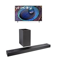 LG 75-Inch Class UR9000 Series Alexa Built-in 4K Smart TV (3840x2160),Bluetooth HDMI, AI-Powered 4K S75Q 3.1.2ch Sound bar with Dolby Atmos DTS:X, Synergy TV, Meridian, 4K Pass Thru Dolby Vision