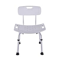 Shower Chair for Elderly with Arms and Back, Bath Seats Heavy Duty, Adjustable Height Benches, for Seniors and Adults, Tool Free Assembly Non Slip Shower Stool,White B1