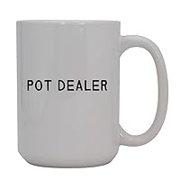 Pot Dealer - 15oz Ceramic White Coffee Mug Cup, White