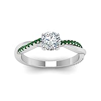 Choose Your gemstone 925 sterling silver Infinity Twist Ring Crystal Round Shape Side Stone Wedding Valentine Wear Promise Ring with Pave Setting for girls and women Size US 4 TO 12
