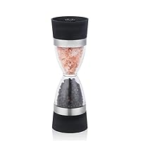 Zhong Hourglass Shape Pepper Grinder 2 in 1 Plastic Transparent Manual Grain Pepper Mill Home and Kitchen Salt Shakers (Color : D, Size : 5.9cm*18cm)