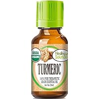 Healing Solutions Oils - 1 oz Turmeric Essential Oil Organic, Pure, Undiluted Turmeric Oil for Hair Diffuser Skin - 30ml
