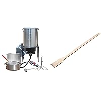 King Kooker Propane Outdoor Fry Boil Package with 2 Pots (12RTFBF3) and GasOne 30101 Heavy Duty 36-in Wooden Stir Cajun Crawfish Boil Pot Home Brew Paddle