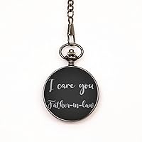 Pocket Watch, Engraved Pocket Watch, I Care You Father-in-Law, Gifts for Father-in-Law, Pocketwatch