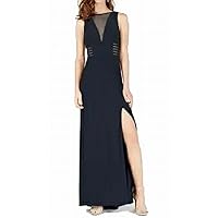 Morgan & Co. Womens Juniors Illusion Mesh Inset Evening Dress