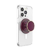 PopSockets Phone Grip with Expanding Kickstand, Compatible with MagSafe, Adapter Ring for MagSafe Included, Wireless Charging Compatible - Red Wine Enamel
