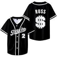 Russ Merch T Shirt,Rapper Psycho Baseball Jacket Jackets Fashion Casual Short Sleeve Clothing Women Men