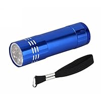 Super Bright 9 LED Mini Aluminum Flashlight with Lanyard for Camping, Hiking, Hunting, Backpacking, Fishing, BBQ and EDC, 3 Modes for Outdoors and Indoors(blue)