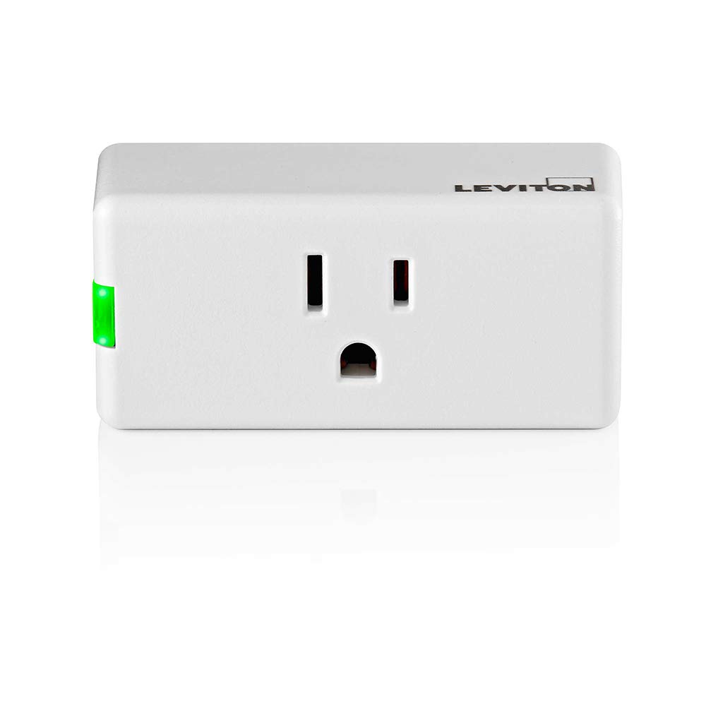 Leviton Decora Smart Plug, Wi-Fi 2nd Gen, Works with Matter, My Leviton, Alexa, Google Assistant, Apple Home/Siri & Wire-Free Anywhere Companions for Switched Outlet, D215P-2RW, White