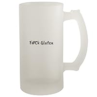 F#Ck Gluten - Frosted Glass 16oz Beer Stein, Frosted