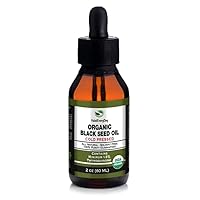 Organic Black Seed Oil - USDA Certified, Cold Pressed - Raw - Over 1.5% Thymoquinone Turkish Black Cumin Nigella Sativa non-GMO 100% Pure Blackseed Oil (2oz Glass Dropper Bottle)