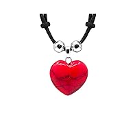 Heart Shaped Tumbled Healing Gemstone Crystal Pendant Adjustable Necklace - Womens Fashion Handmade Chakra Jewelry Boho Accessories