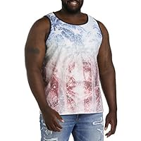 True Nation by DXL Men's Big and Tall Americana Tank T-Shirt White 4XLT