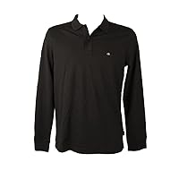 Calvin Klein CK Men's Long Sleeve Polo Shirt with Collar and Buttons with Embroidered Logo Article ZM0ZM01726 CK LIQ Touch LS, BEH Pvh Black, Small