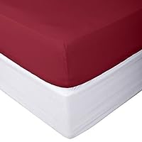 Flat Sheets Pack of 6 Burgundy Solid 100% Cotton Top Sheets for Hotel, Hospitals, Massage Use 450TC (Twin, Burgundy)