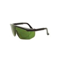 Y30BK50 Gemstone Sapphire Protective Eyewear, Green Lens and Black Frame (One Pair)