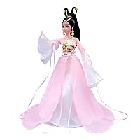 Chinese Costume 12 Ball Jointed Doll Ancient Fairy Princess Girl Dress Up Toys with Full Set Chinese Hanfu Clothes, 11.8 inches Pink