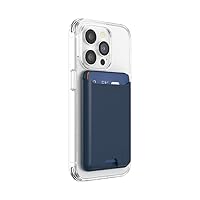 PopSockets Phone Wallet Without Expanding Grip, Phone Card Holder, Wireless Charging Compatible, Wallet Compatible with MagSafe® - Navy