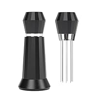 VEPEET Espresso Distribution Tool Needle Type Distributor Hand Tampers Stirring WDT Tool Black Made of 304 Stainless Steel 