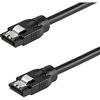 StarTech.com 12 Inch (30cm) Round SATA Cable - Latching Connectors - 6Gbs SATA Data Cord - SATA Hard Drive Power Cable - Black (SATRD30CM)