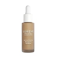 Lumene Invisible Illumination Instant Beauty Glow Serum - Sheer-Coverage Face Makeup + Brightening Serum - Infused with Nordic Algae and Vitamin E for Instant Radiance - Universal Tan (30ml)