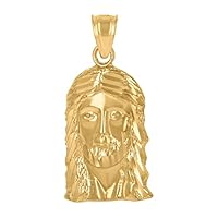 10k Yellow Gold Mens Jesus Religious Charm Pendant Necklace Jewelry for Men