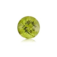 1.15-1.50 Cts of 7 mm AA SI (Slightly Included) Round Checkered Board Chinese Peridot (1 pc) Loose Gemstone