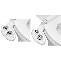LUXE Bidet Neo 185 (Elite) Non-Electric Bidet Toilet Attachment w/Self-Cleaning Dual Nozzle & Neo 120 - Self Cleaning Nozzle - Fresh Water Non-Electric Mechanical Bidet Toilet Attachment