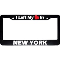 I Left My Heart in New York Black Car Auto License Plate Frame Holder US New
