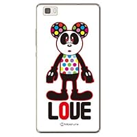 Second Skin Love Panda (Clear) Design by Moisture/for P8lite ALE-L02/MVNO Smartphone (SIM Free Device) MHWP8L-PCCL-277-Y274