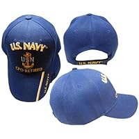 Blue US Navy CPO Chief Petty Officer Retired Hat Ball Cap Veteran
