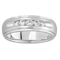 0.60 ct Men's Round Cut Diamond Wedding Band In Channel Setting in Platinum