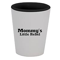 Mommy's Little Rebel - 1.5oz Ceramic White Outer and Black Inside Shot Glass