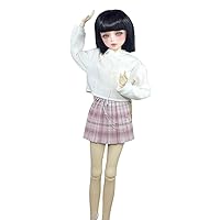 Hand-Painted BJD Doll, Fashion 1/3 22inch Girls Dolls with 31 Movable Joints, for Children's Birthday Gift, Adult Collection (Blanche)